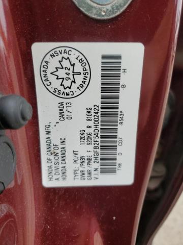 2013 HONDA CIVIC LX - 2HGFB2F54DH002422