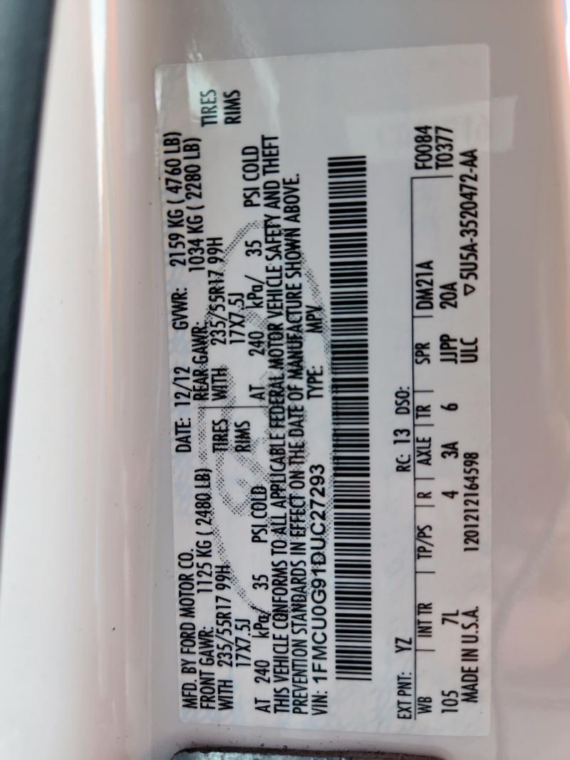 2013 FORD ESCAPE SE - 1FMCU0G91DUC27293