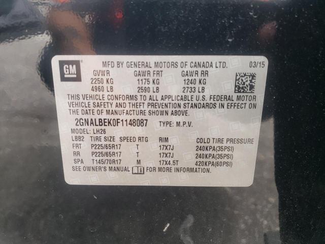 2015 CHEVROLET EQUINOX LT - 2GNALBEK0F1148087