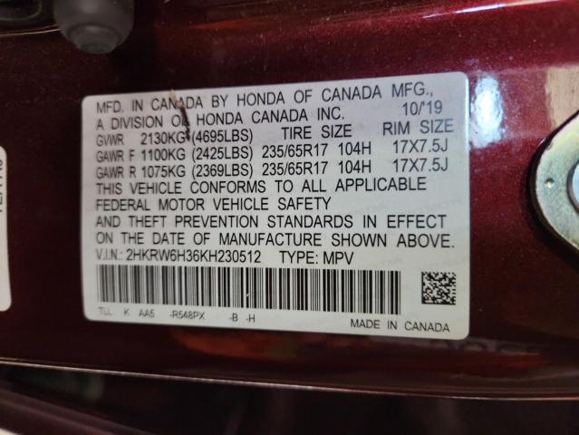 2019 HONDA CR-V LX 2HKRW6H36KH230512