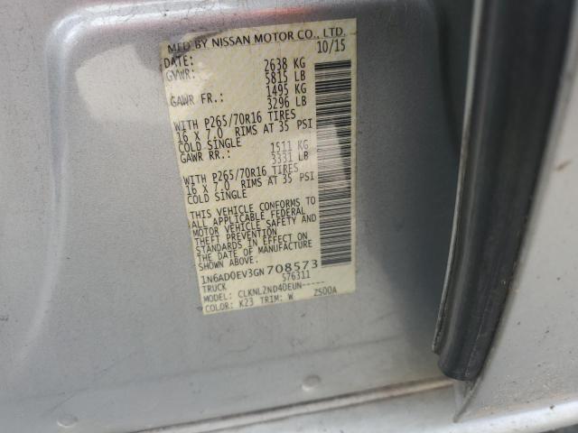 2016 NISSAN FRONTIER S 1N6AD0EV3GN708573