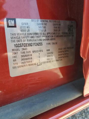 2016 CHEVROLET COLORADO L - 1GCGTCE36G1124255