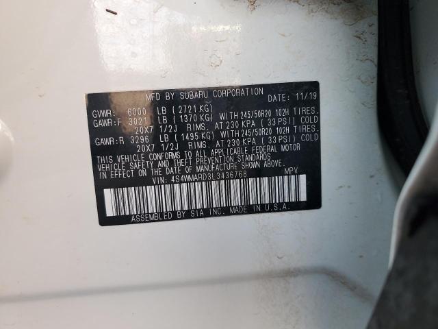 2020 SUBARU ASCENT TOU 4S4WMARD3L3436768