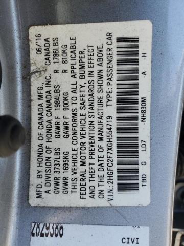 2016 HONDA CIVIC EX 2HGFC2F7XGH554719