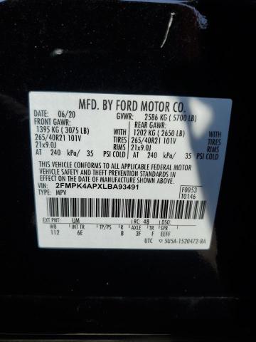 2020 FORD EDGE ST 2FMPK4APXLBA93491