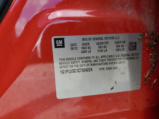 2012 CHEVROLET CRUZE LT - 1G1PL5SC1C7384224