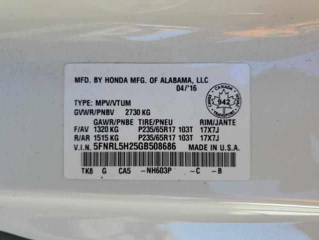 2016 HONDA ODYSSEY LX 5FNRL5H25GB508686
