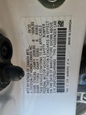 2020 HONDA CIVIC LX 2HGFC2F62LH554652