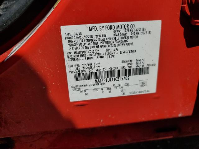 2018 FORD ECOSPORT SE MAJ6P1UL1JC215702