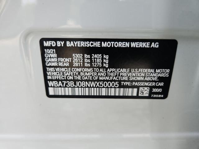 2022 BMW 540 XI WBA73BJ08NWX50005