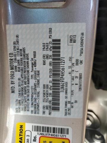 2017 LINCOLN CONTINENTAL SELECT 1LN6L9TP4H5611271