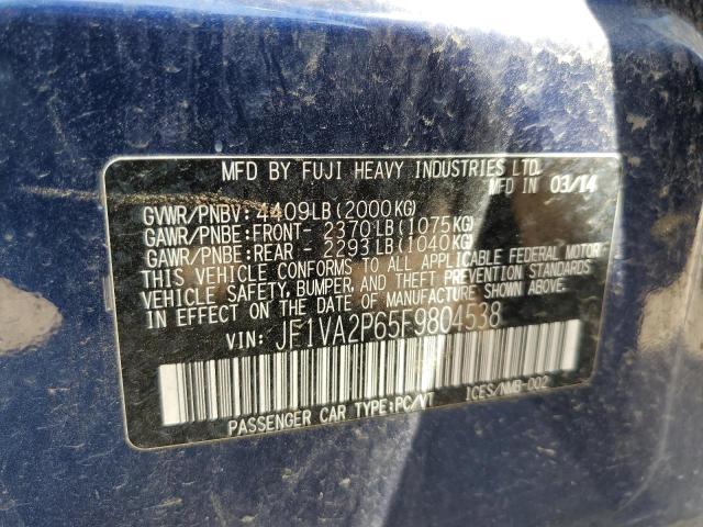 2015 SUBARU WRX STI JF1VA2P65F9804538