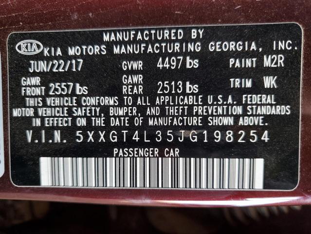 2018 KIA OPTIMA LX 5XXGT4L35JG198254
