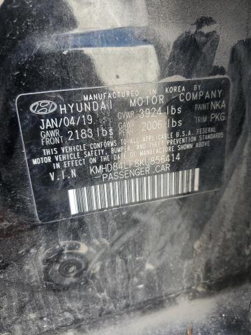 2019 HYUNDAI ELANTRA SEL KMHD84LF8KU856414