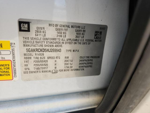 2017 BUICK ENCLAVE 5GAKRCKD5HJ269943