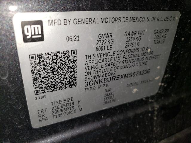 2021 CHEVROLET BLAZER 3LT 3GNKBJRSXMS574236