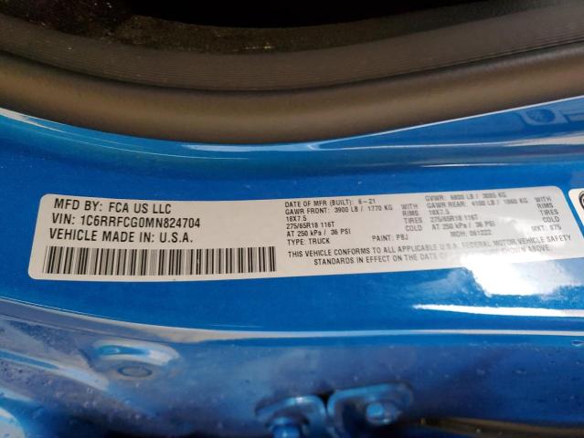 2021 RAM 1500 TRADESMAN 1C6RRFCG0MN824704