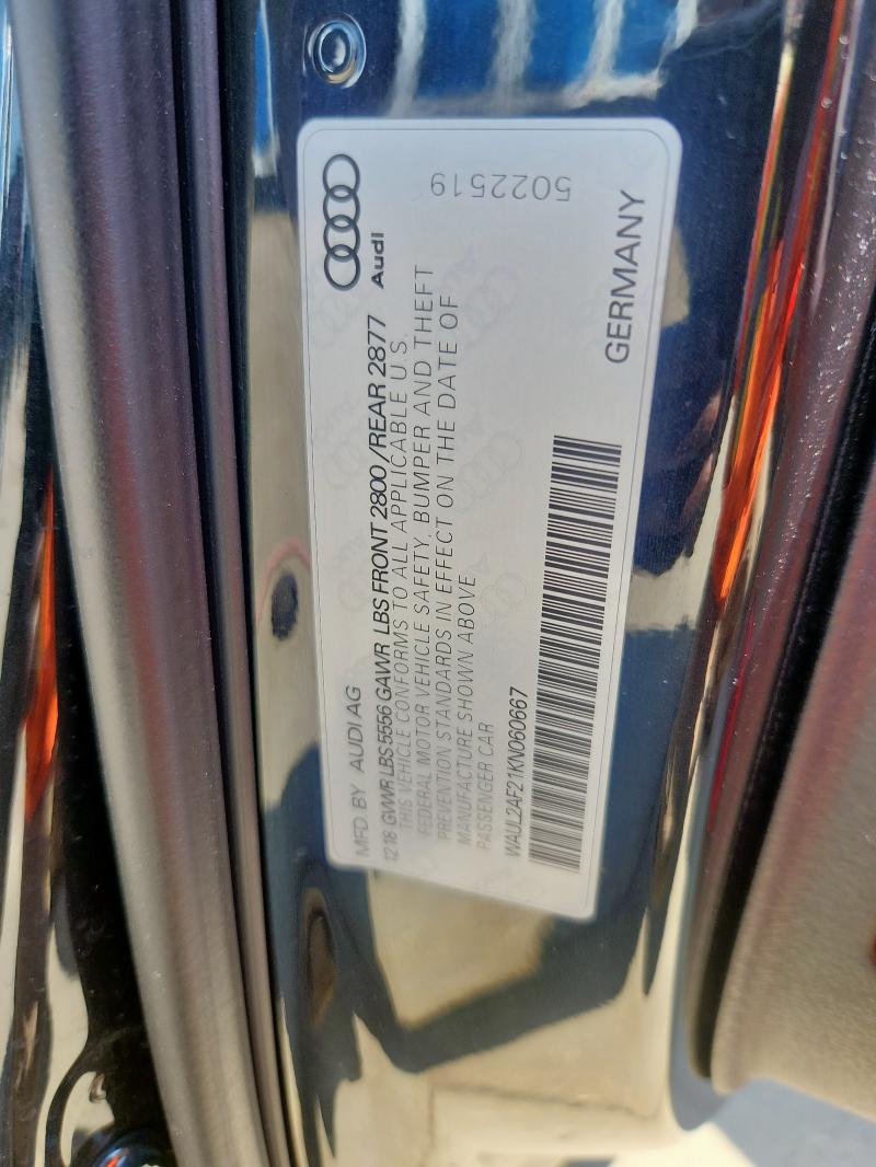 2019 AUDI A6 PREMIUM WAUL2AF21KN060667