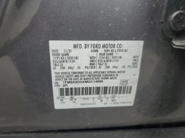 2021 FORD EXPLORER XLT - 1FMSK8DHXMGC14889
