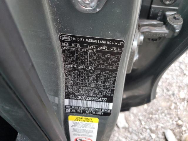 2016 LAND ROVER DISCOVERY SPORT HSE SALCR2BG3GH554727