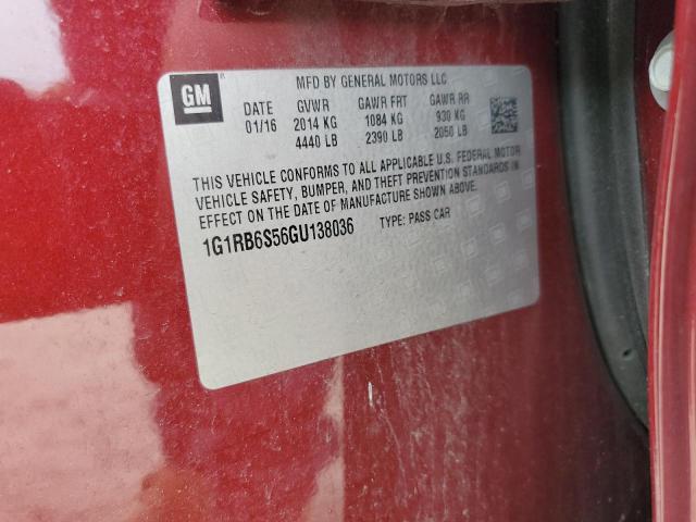 2016 CHEVROLET VOLT LTZ 1G1RB6S56GU138036