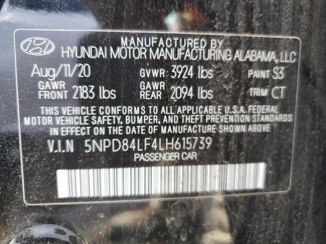 2020 HYUNDAI ELANTRA SEL 5NPD84LF4LH615739