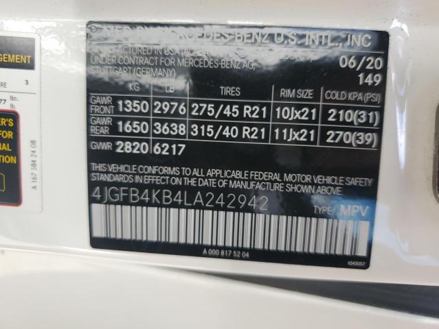 2020 MERCEDES-BENZ GLE 350 4M 4JGFB4KB4LA242942