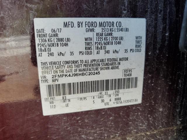 2017 FORD EDGE SEL - 2FMPK4J96HBC20245