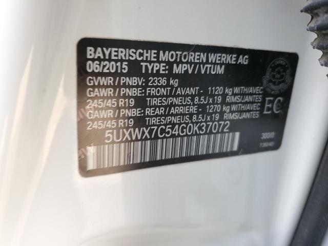 2016 BMW X3 XDRIVE3 5UXWX7C54G0K37072