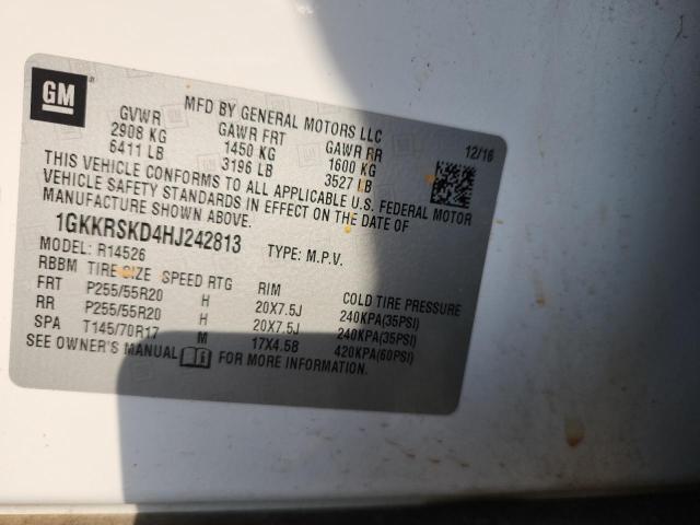2017 GMC ACADIA LIMITED SLT-2 1GKKRSKD4HJ242813