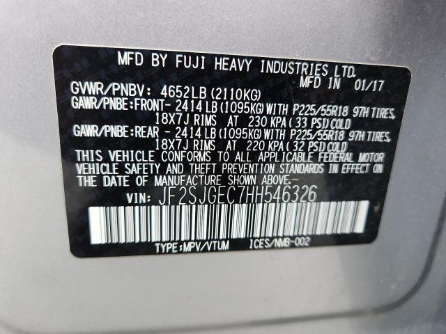 2017 SUBARU FORESTER 2 JF2SJGEC7HH546326
