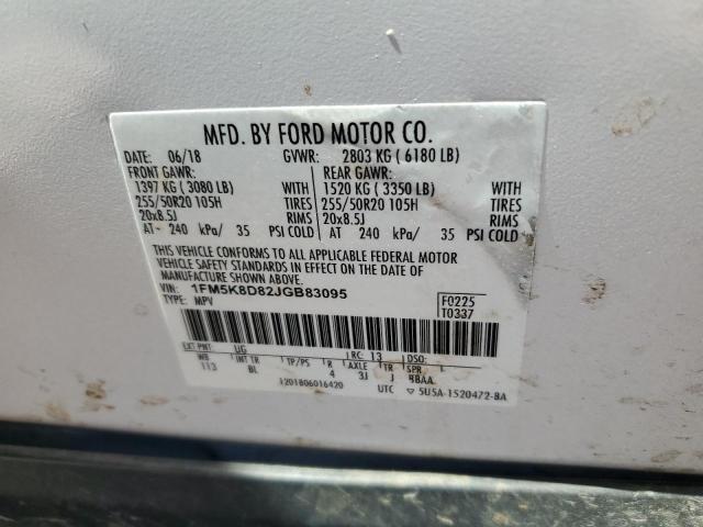 2018 FORD EXPLORER X 1FM5K8D82JGB83095