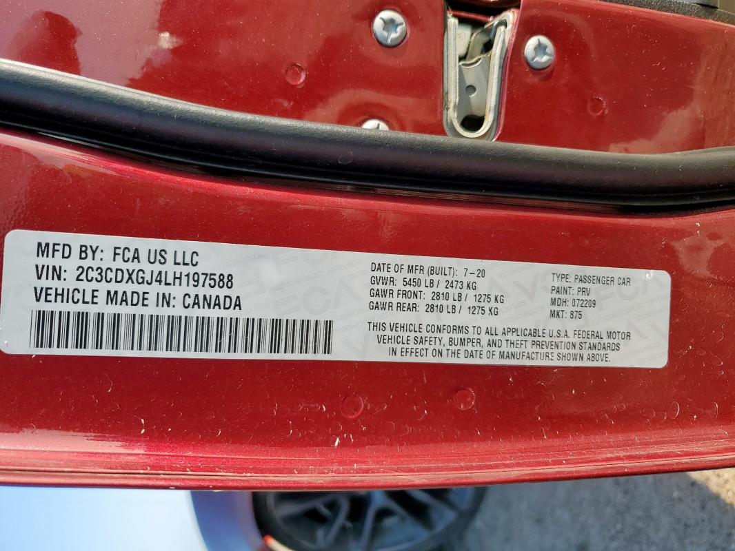 2020 DODGE CHARGER SC 2C3CDXGJ4LH197588
