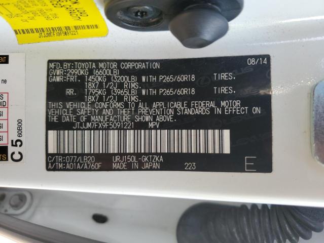 2015 LEXUS GX 460 PRE JTJJM7FX9F5091221