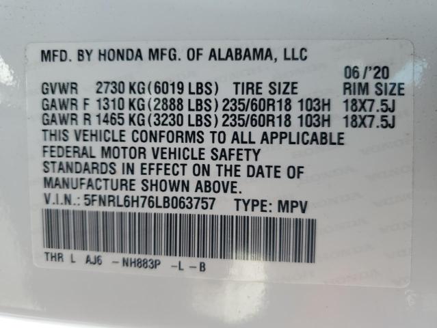 2020 HONDA ODYSSEY EX 5FNRL6H76LB063757