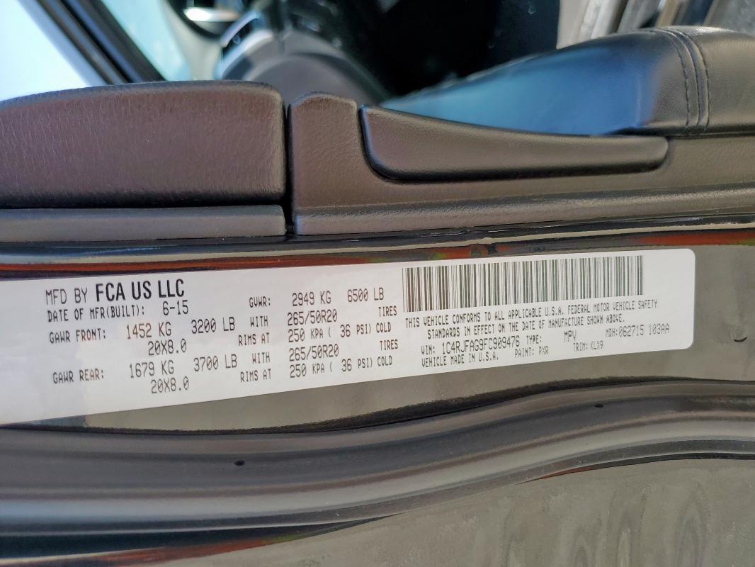 2015 JEEP GRAND CHER 1C4RJFAG9FC909476