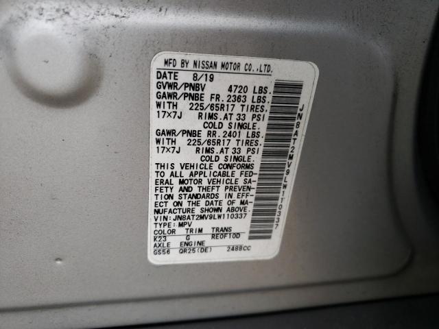 2020 NISSAN ROGUE S JN8AT2MV9LW110337