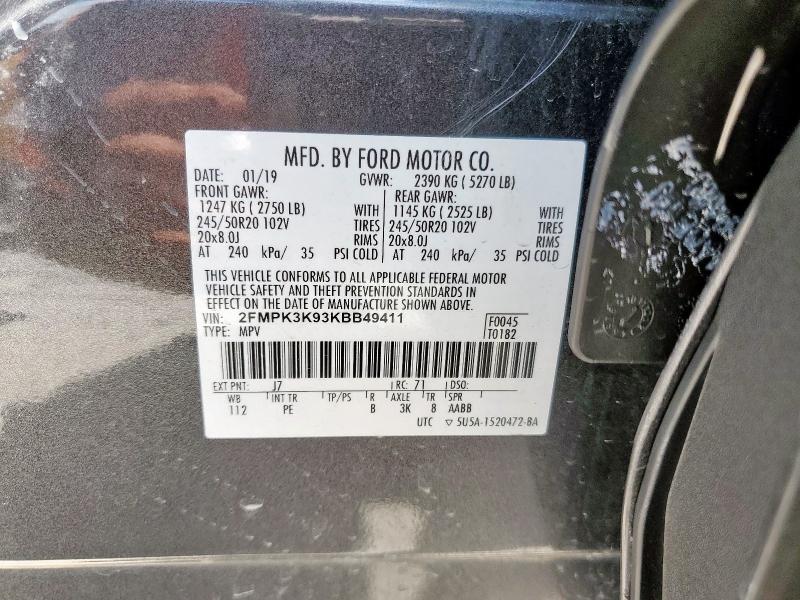 2019 FORD EDGE TITAN - 2FMPK3K93KBB49411