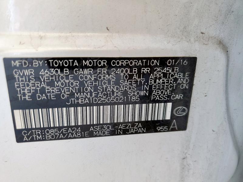 2016 LEXUS IS 200T JTHBA1D25G5021185
