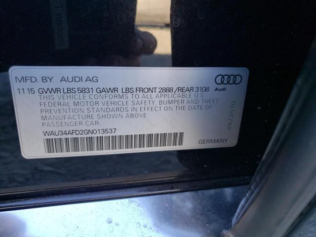 2016 AUDI A8 L QUATT WAU34AFD2GN013537