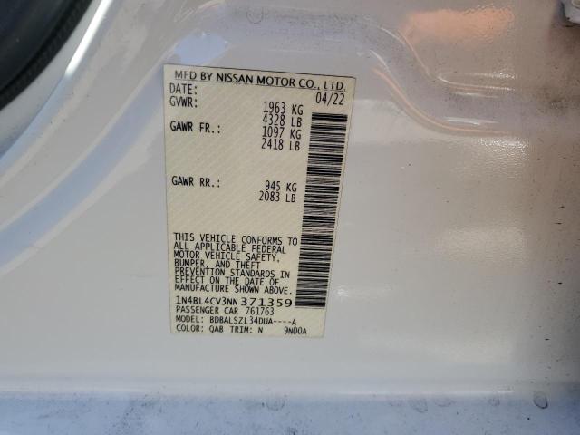 2022 NISSAN ALTIMA SR 1N4BL4CV3NN371359