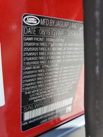 2020 LAND ROVER RANGE ROVER SPORT HSE SALWR2SU0LA887750
