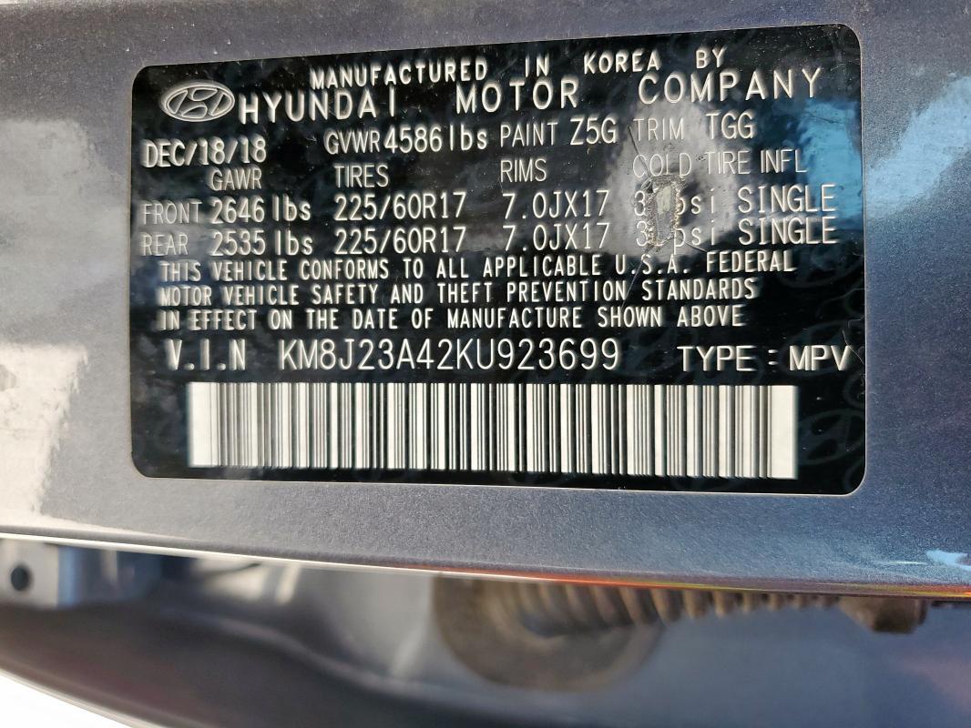 2019 HYUNDAI TUCSON SE #3246860871