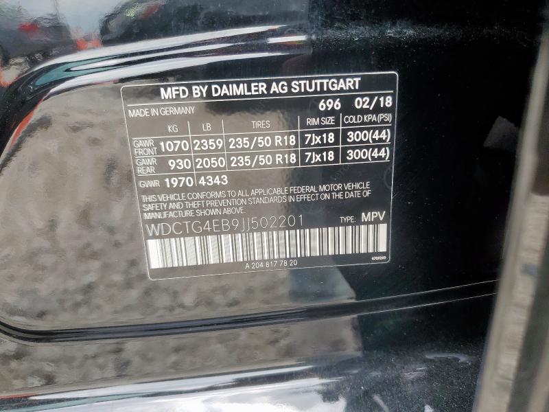 2018 MERCEDES-BENZ GLA 250 WDCTG4EB9JJ502201