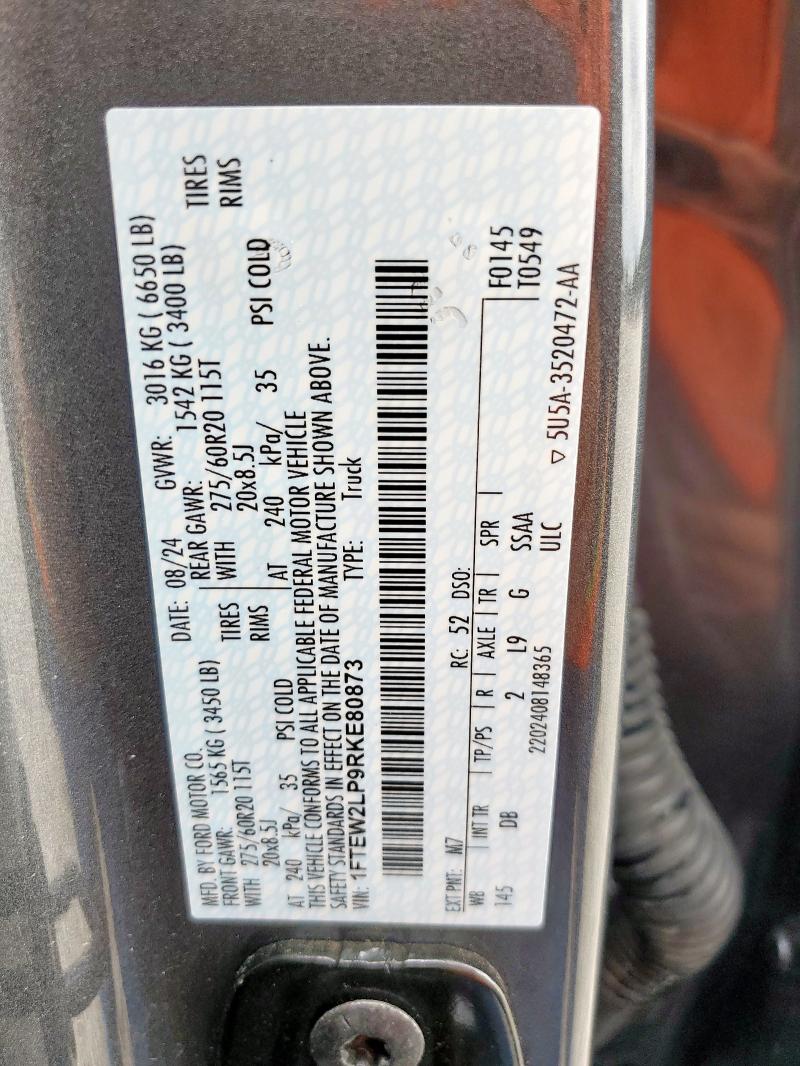 2024 FORD F150 STX 1FTEW2LP9RKE80873