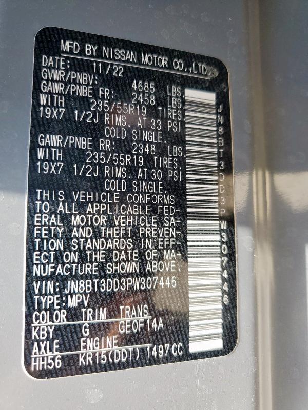 2023 NISSAN ROGUE PLAT JN8BT3DD3PW307446