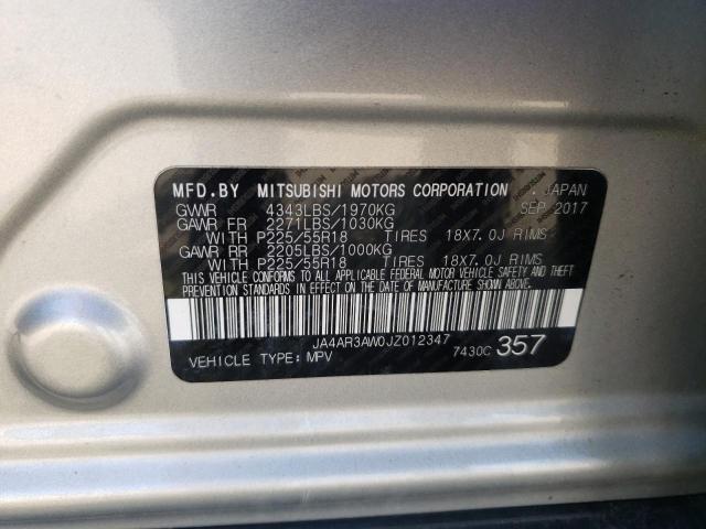 2018 MITSUBISHI OUTLANDER JA4AR3AW0JZ012347