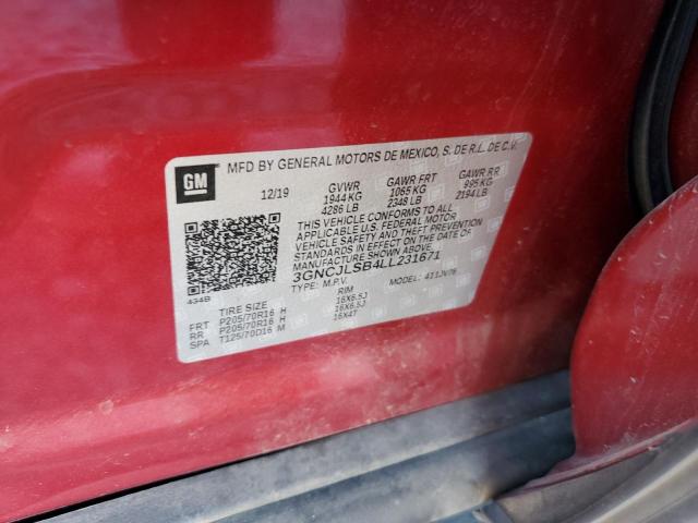 2020 CHEVROLET TRAX 1LT 3GNCJLSB4LL231671