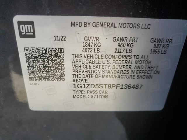 2023 CHEVROLET MALIBU LT 1G1ZD5ST8PF136487