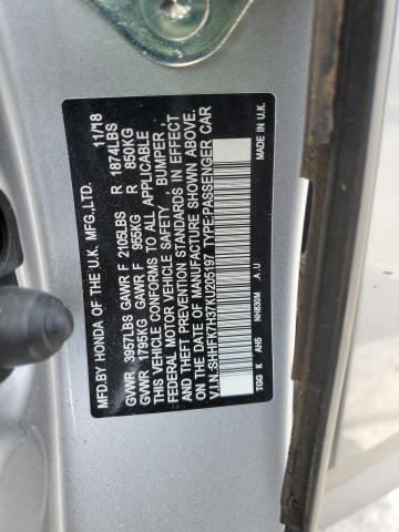 2019 HONDA CIVIC LX SHHFK7H37KU205197